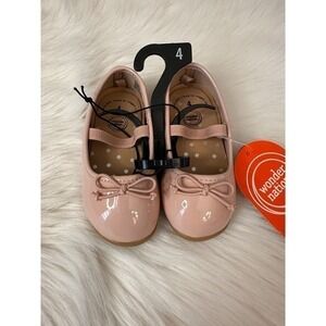 *NEW* Baby Girls Pink Patent Ballet Flats Bow Mary Jane Shoes Size 4